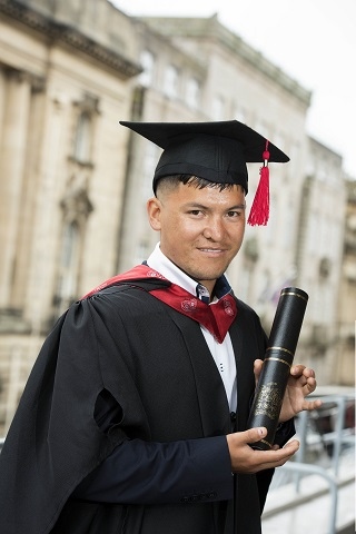 Omid Hussini graduated from the University of Central Lancashire (UCLan) this week with a degree in sports coaching